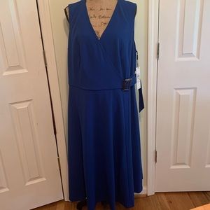 Calvin Klein Surplice Buckle A Line Midi Dress- worn once